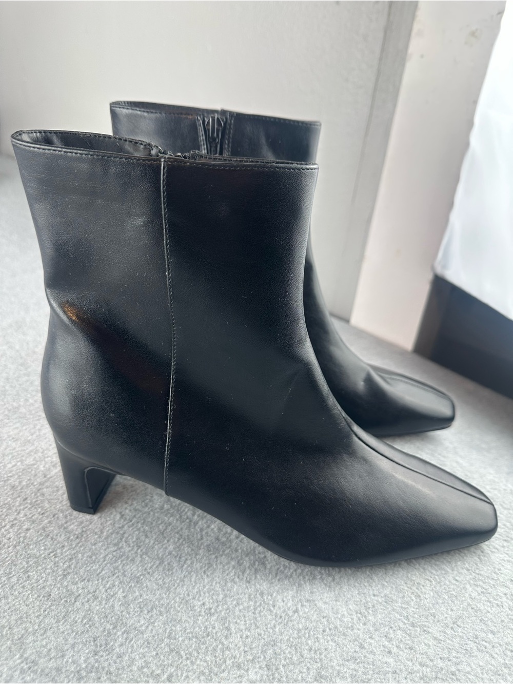 New A New Day Tigris Black Kitten Heel Ankle Boots Womens Size 9.5 Faux Leather - Picture 4 of 12